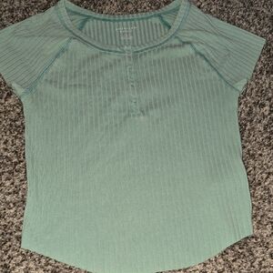 American Eagle Green Ribbed Top